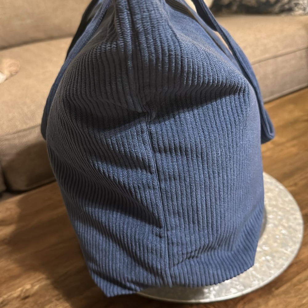 S A L E SÉZANE | Designer Large Size Beautiful Blue Corduroy Lined Tote Bag NWT - Picture 5 of 17